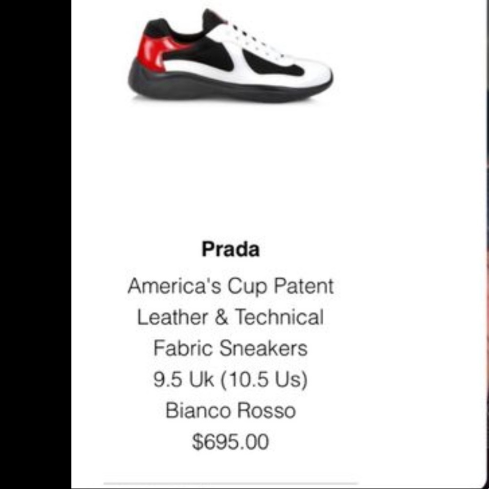 Mens Pradas , Red White & Black Size US 10.5 US